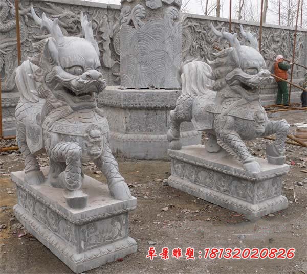 仿古麒麟石雕门口镇宅神兽石雕 