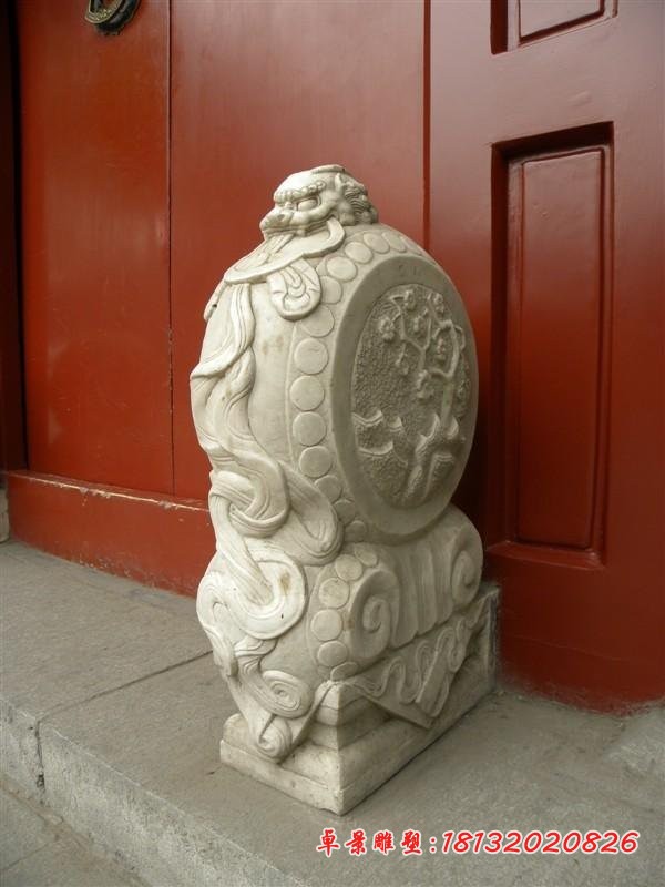 仿古狮子头门墩 门口抱鼓石