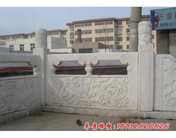 凤凰石浮雕栏板 大理石河边栏板石雕