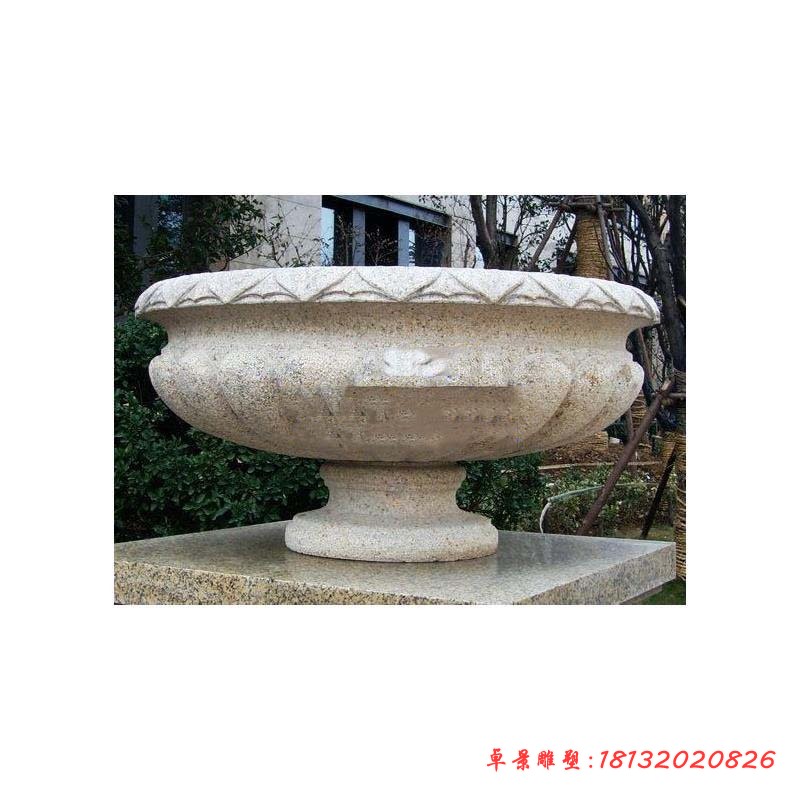 公园花盆石雕 大理石花盆雕塑 (3)