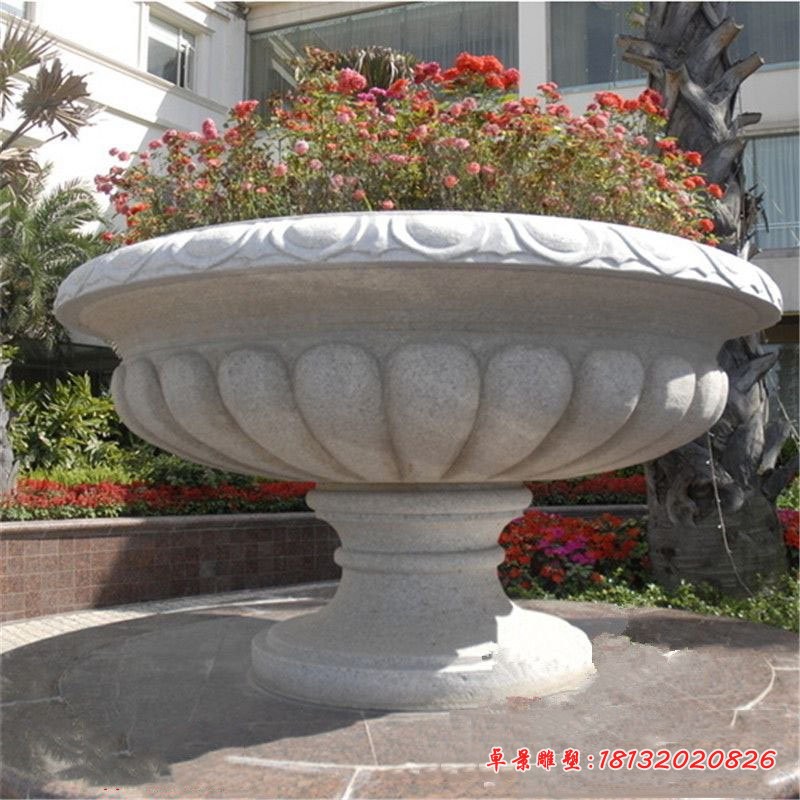 公园花盆石雕 园林景观石雕 (3)