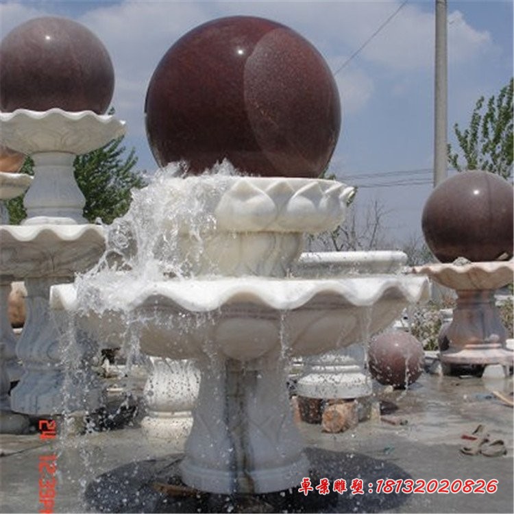 公园双层风水球喷泉  石雕喷泉 