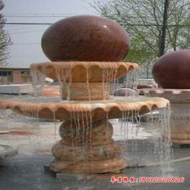 公园双层风水球喷泉  石雕喷泉 