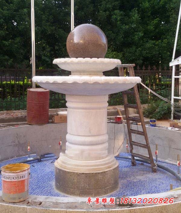 公园双层风水球喷泉  石雕喷泉