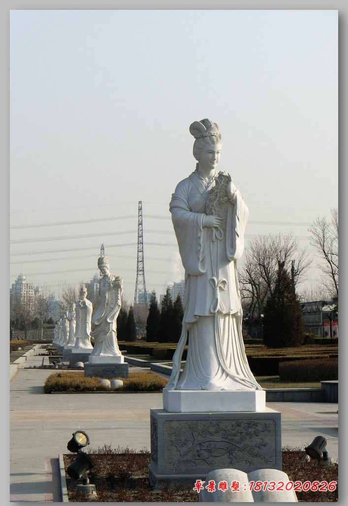 古代美女石雕 公园人物石雕