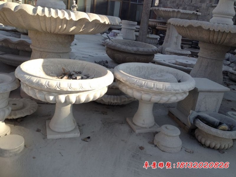 广场大理石花盆景观石雕