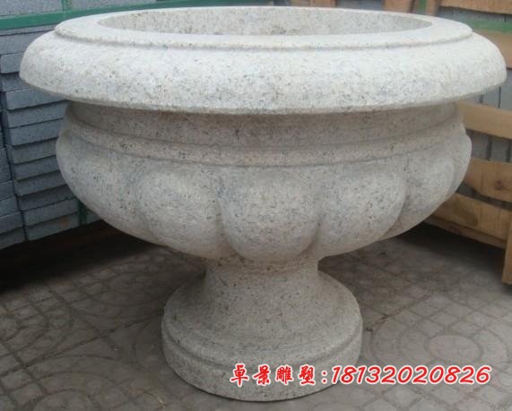 广场花盆石雕 大理石花盆雕塑 