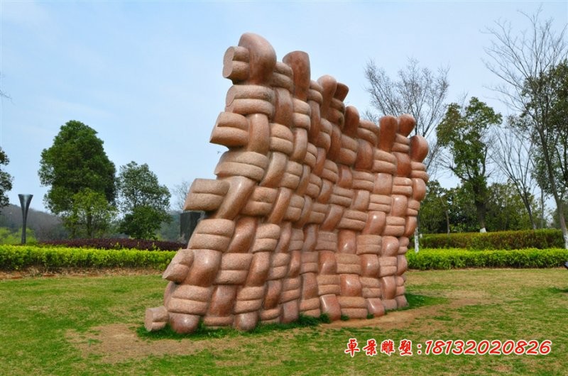 编织的线石雕，园林景观石雕