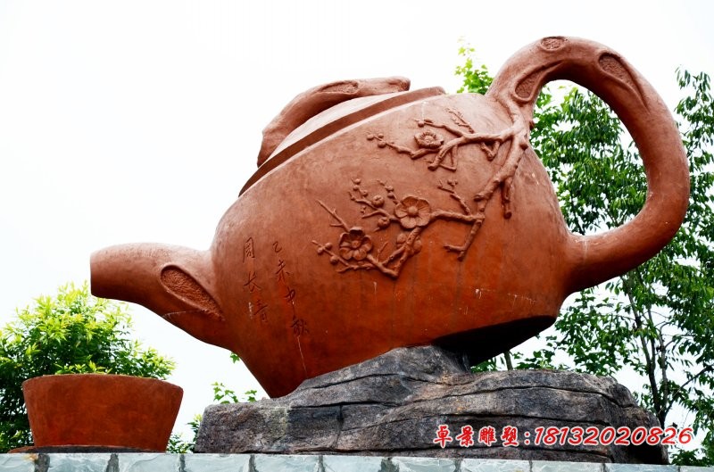 茶壶和茶杯石雕，园林景观石雕