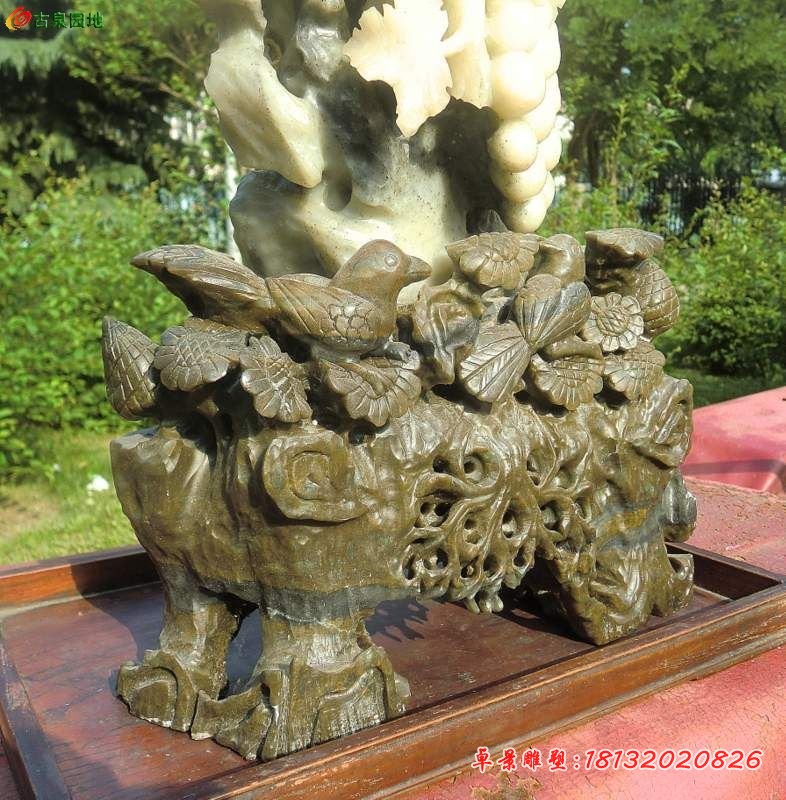 抽象白菜石雕，公园景观石雕 