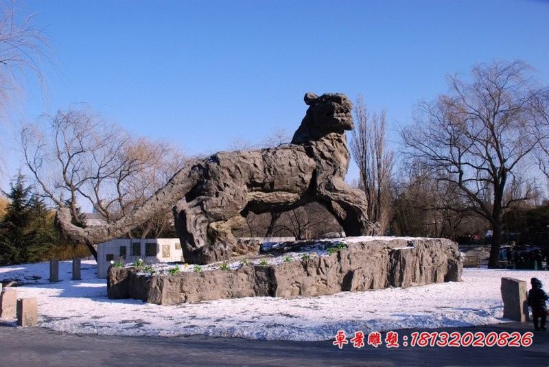 抽象老虎石雕，广场动物石雕