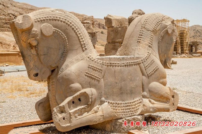 抽象马石雕，园林景观石雕