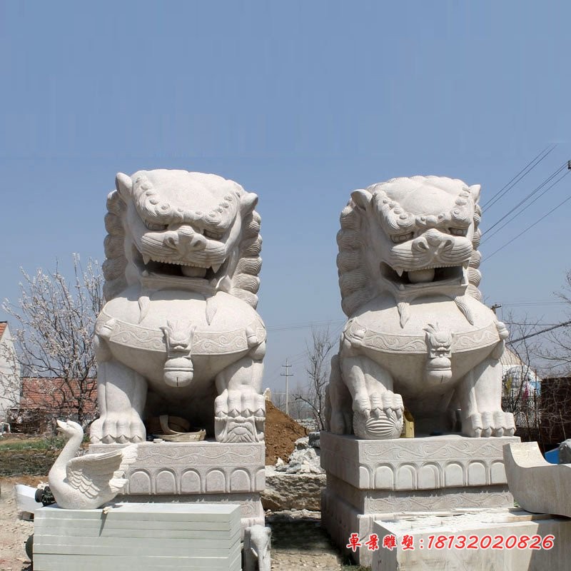 大理石北京狮石雕，门口狮子雕塑