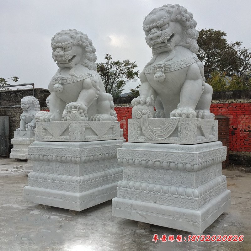 大理石北京狮看门狮子石雕