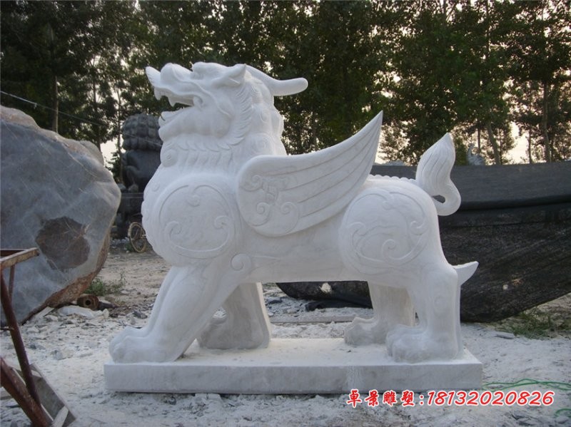 大理石貔貅雕塑，古代神兽石雕