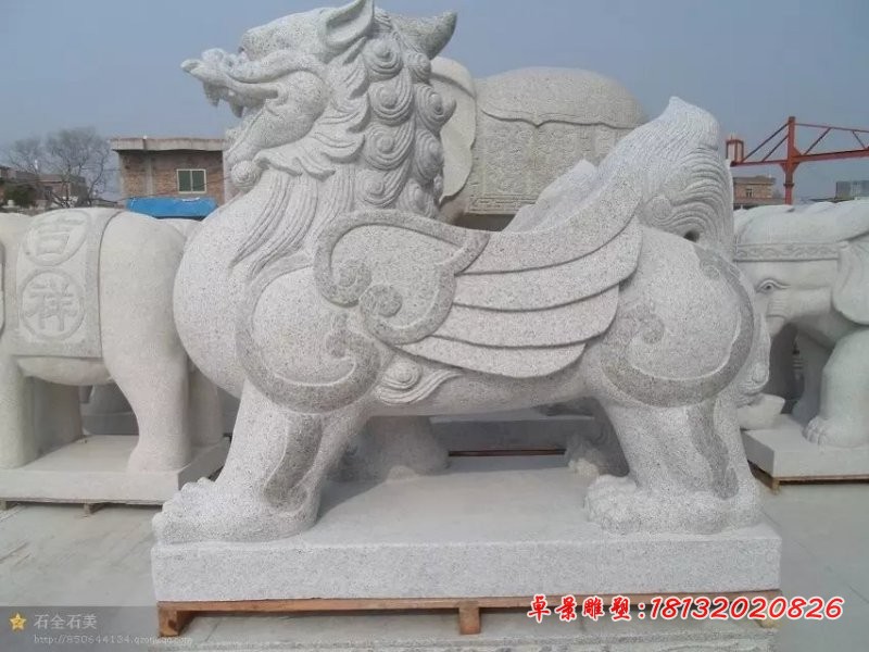 大理石貔貅古代神兽石雕 