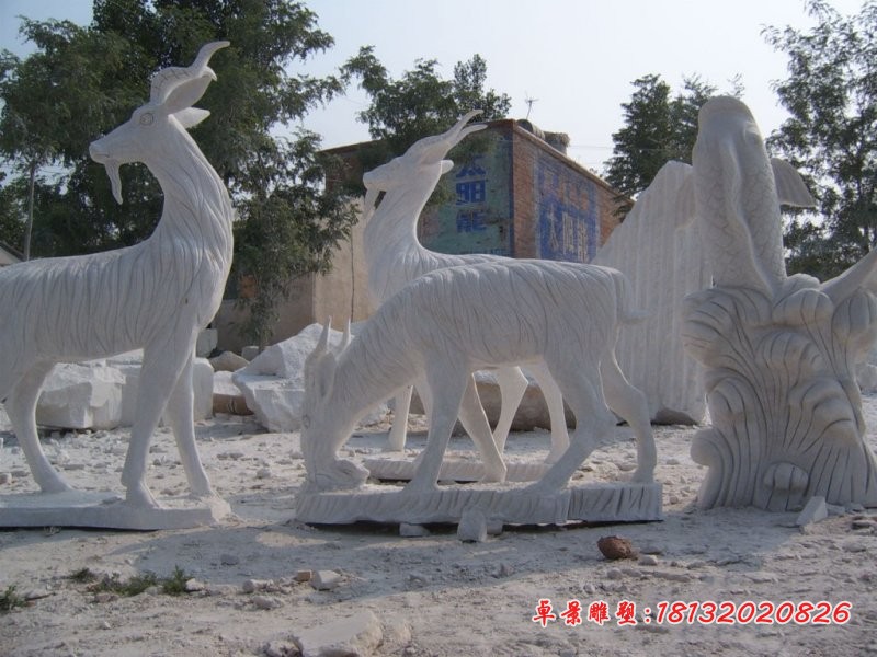 大理石山羊动物石雕