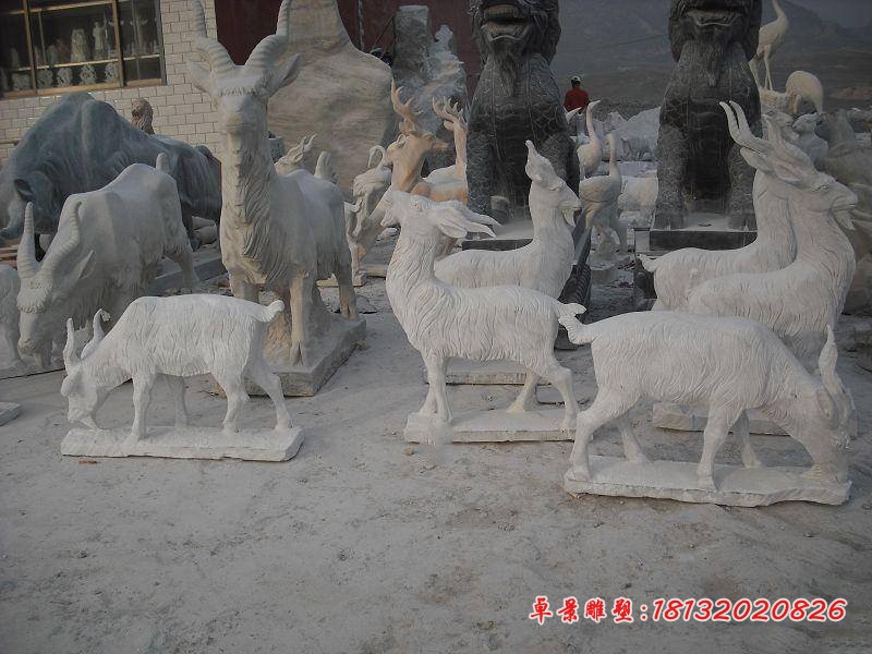 大理石山羊，动物石雕