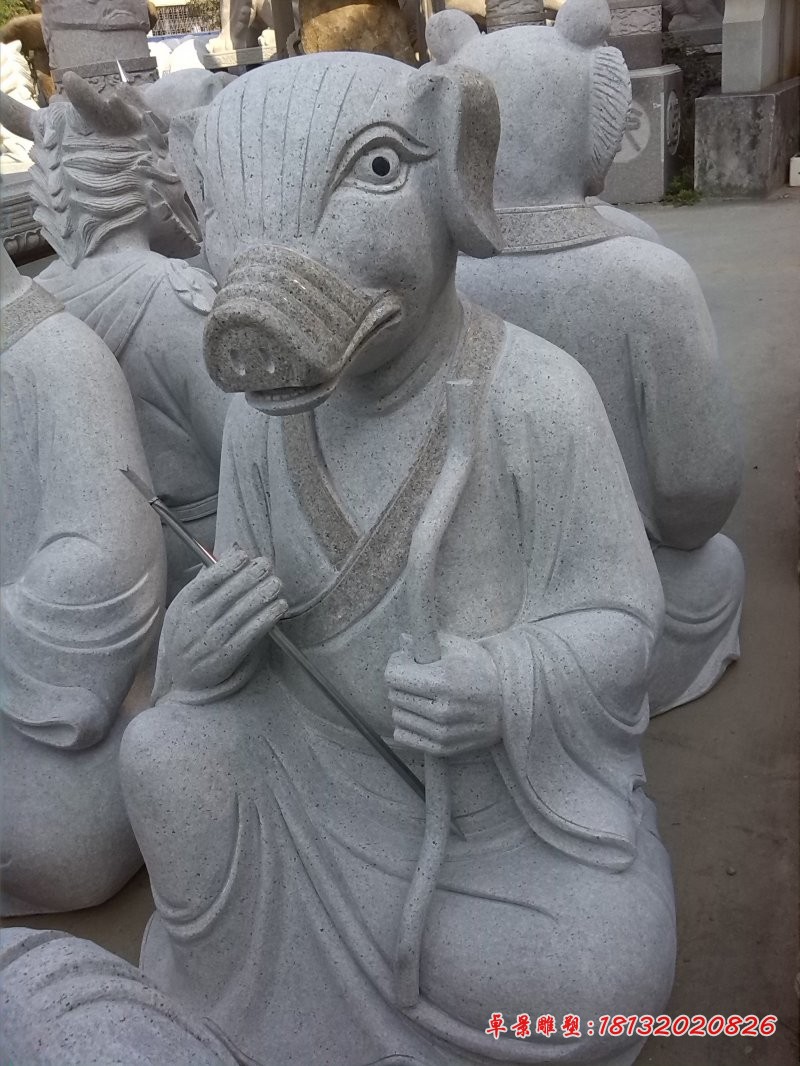 大理石十二生肖雕塑，公园景观石雕 