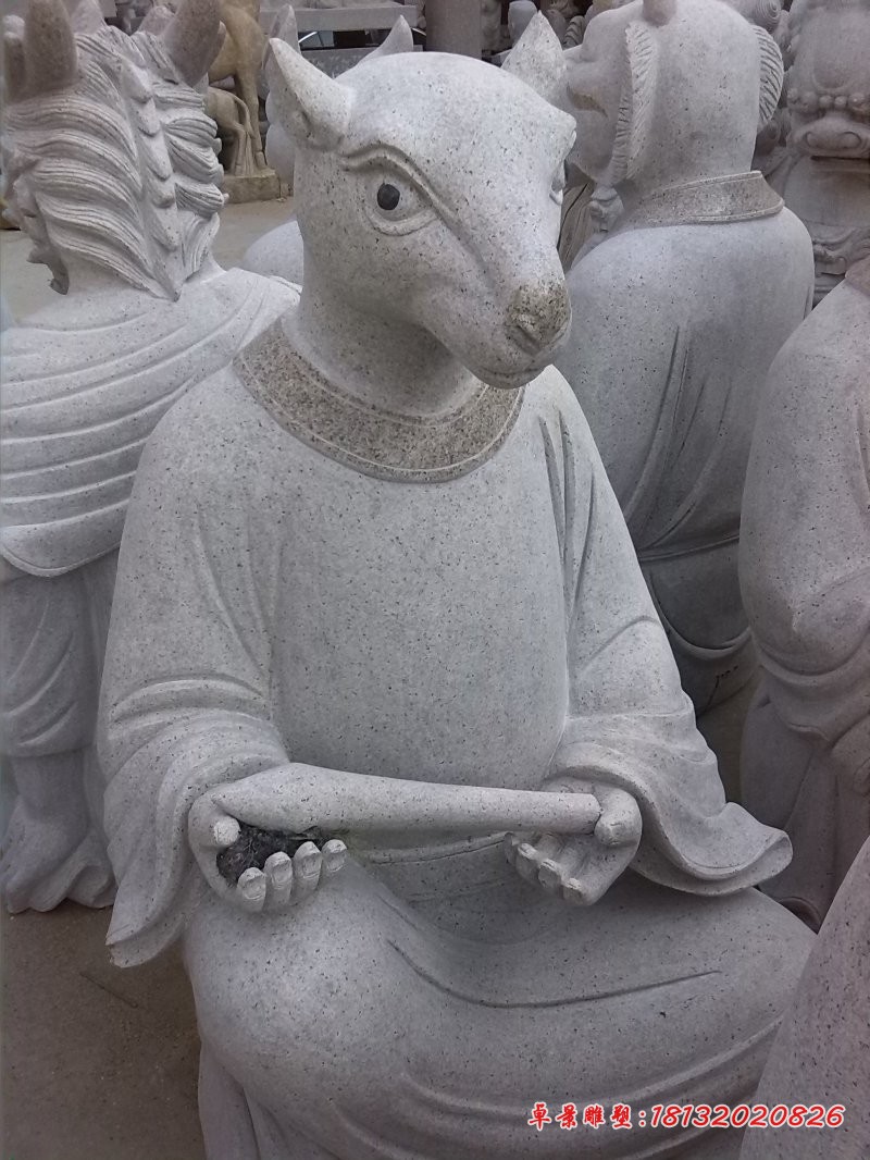 大理石十二生肖雕塑，公园景观石雕 