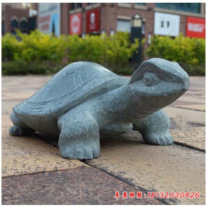 大理石乌龟，公园动物石雕 (2)