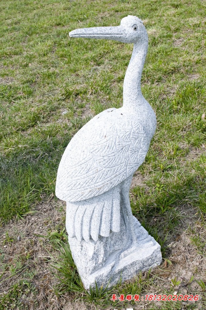大理石仙鹤雕塑，动物石雕 (2)