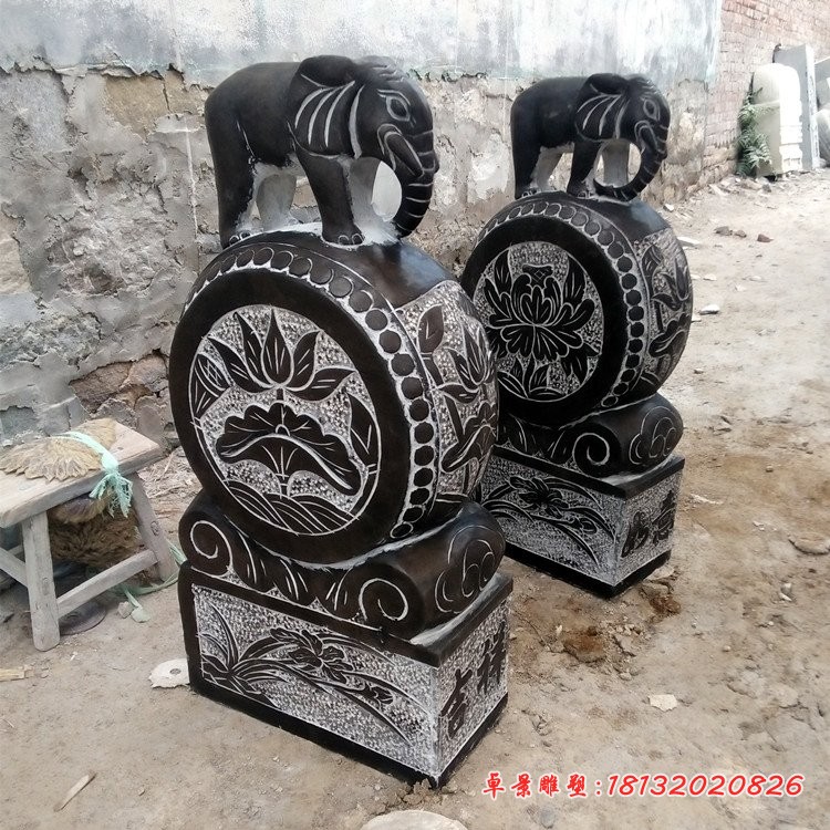 大象门墩门口抱鼓石