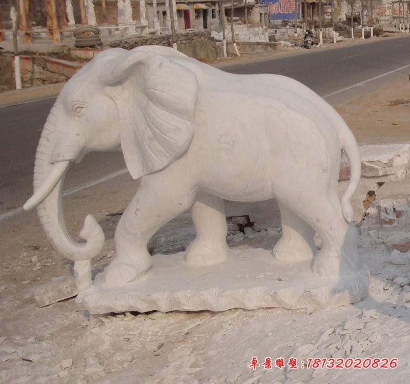 大象石雕，公园动物石雕 