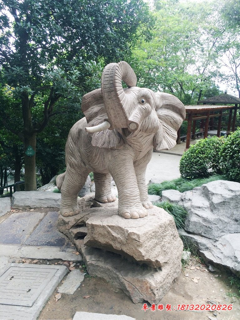 大象石雕，公园动物石雕