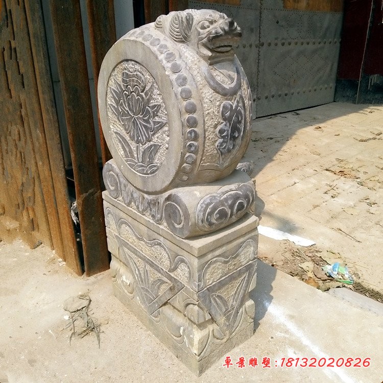 仿古门墩石雕门口抱鼓石
