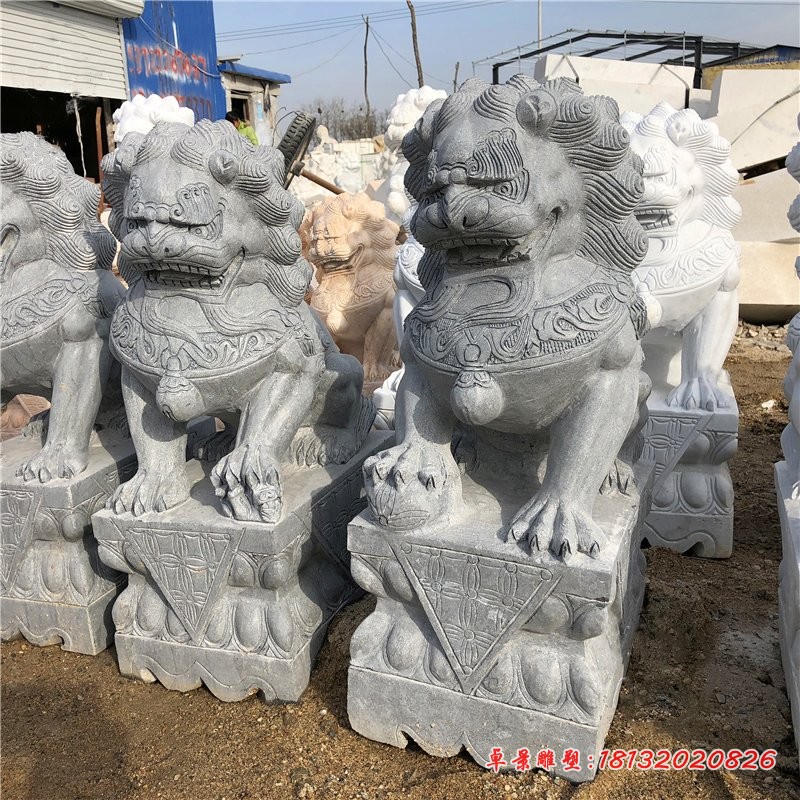 仿古狮子石雕看门狮子雕塑