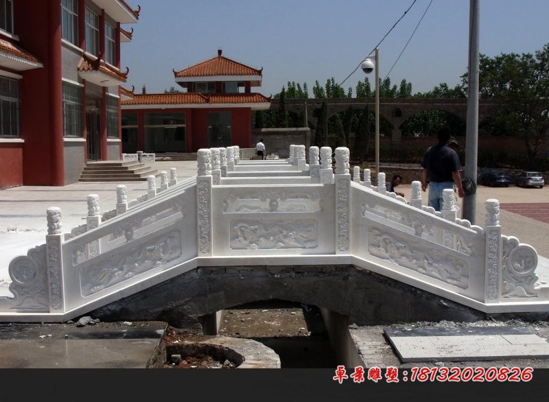 汉白玉龙浮雕石拱桥，公园小桥石雕