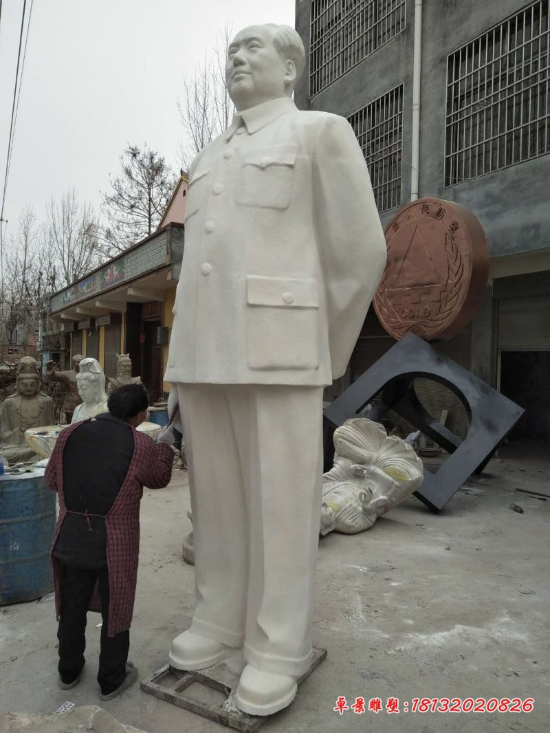 汉白玉毛主席雕塑校园伟人石雕 