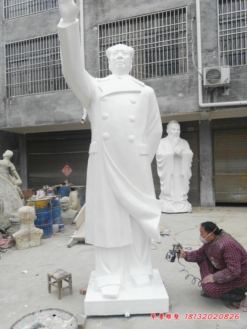 汉白玉毛主席雕塑校园伟人石雕