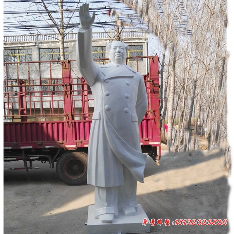 汉白玉毛主席雕塑校园伟人石雕 