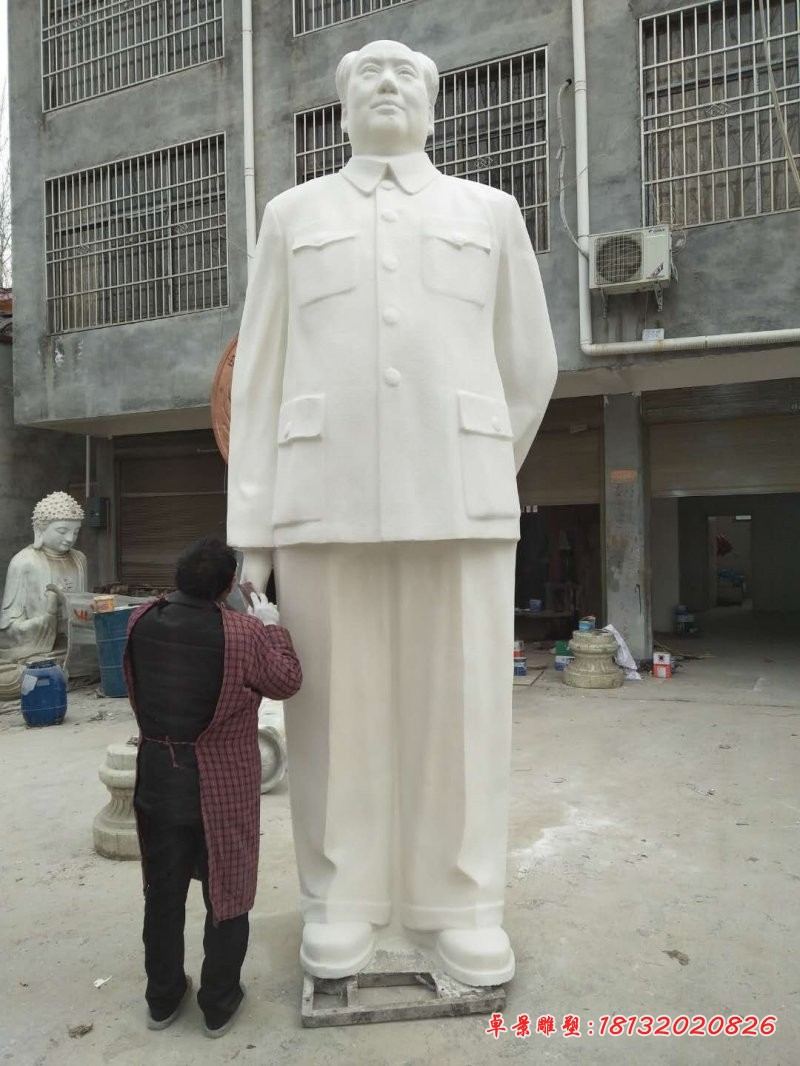 汉白玉毛主席雕塑校园伟人石雕 