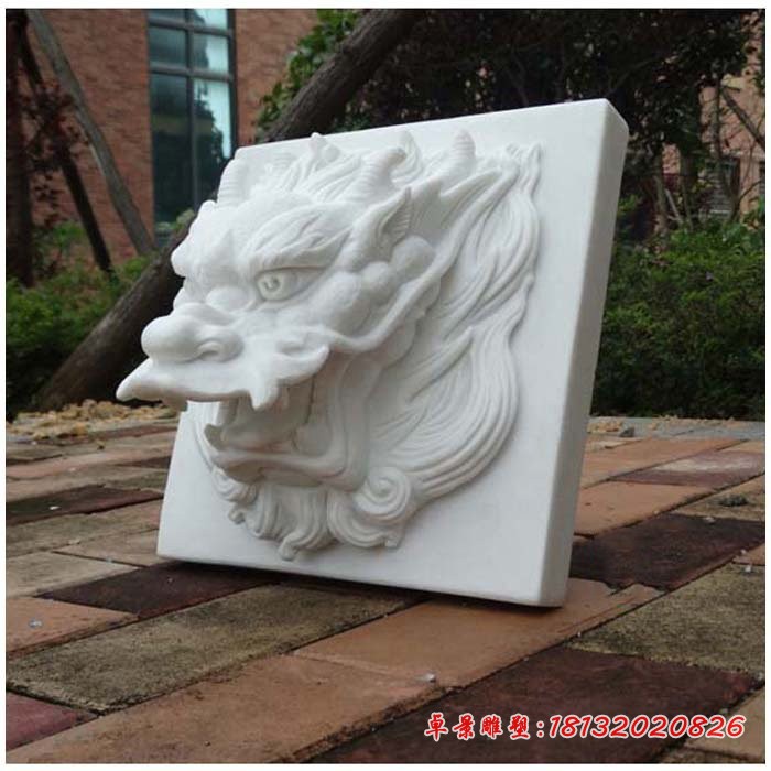 汉白玉喷水龙头，墙壁龙头石雕 