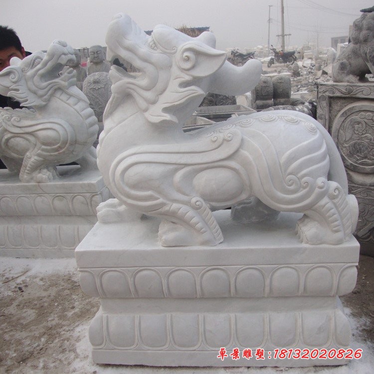 汉白玉貔貅雕塑古代神兽石雕