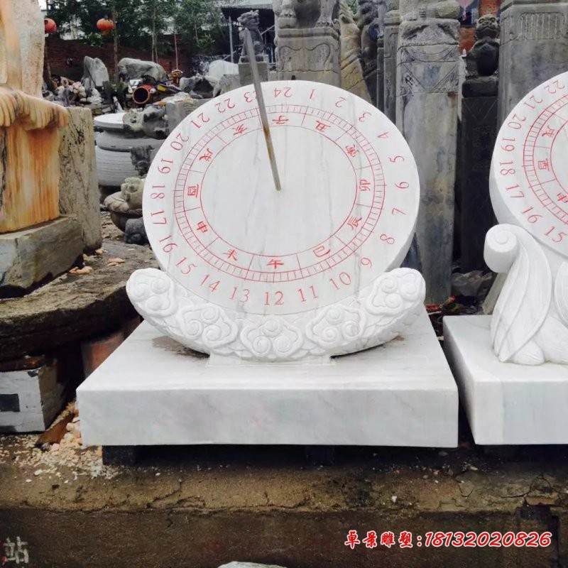 汉白玉日晷石雕校园日晷雕塑