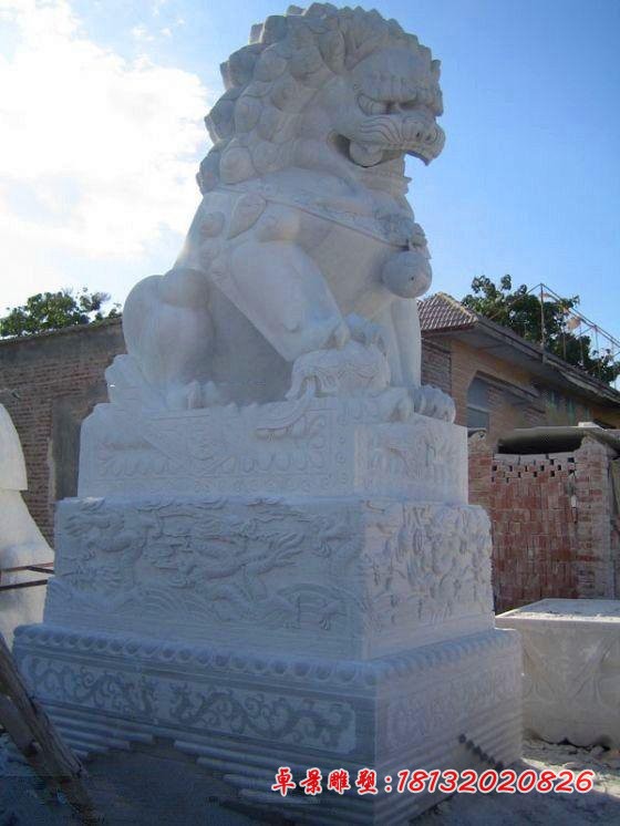 汉白玉石狮子 门口看门北京狮