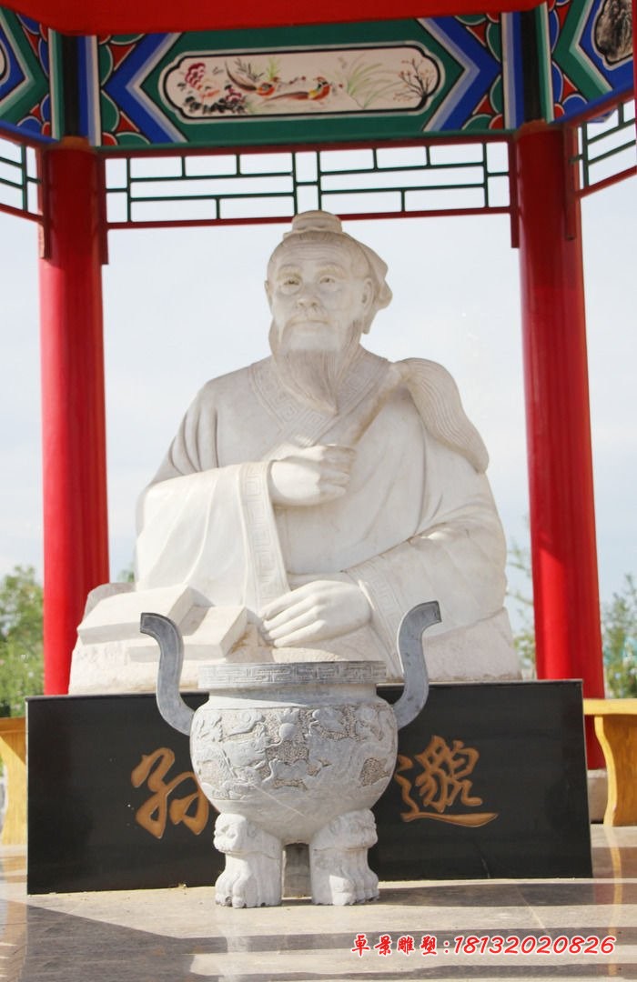 汉白玉孙思邈半身像 古代名医石雕