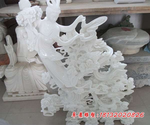 汉白玉天女散花石雕 人物石雕