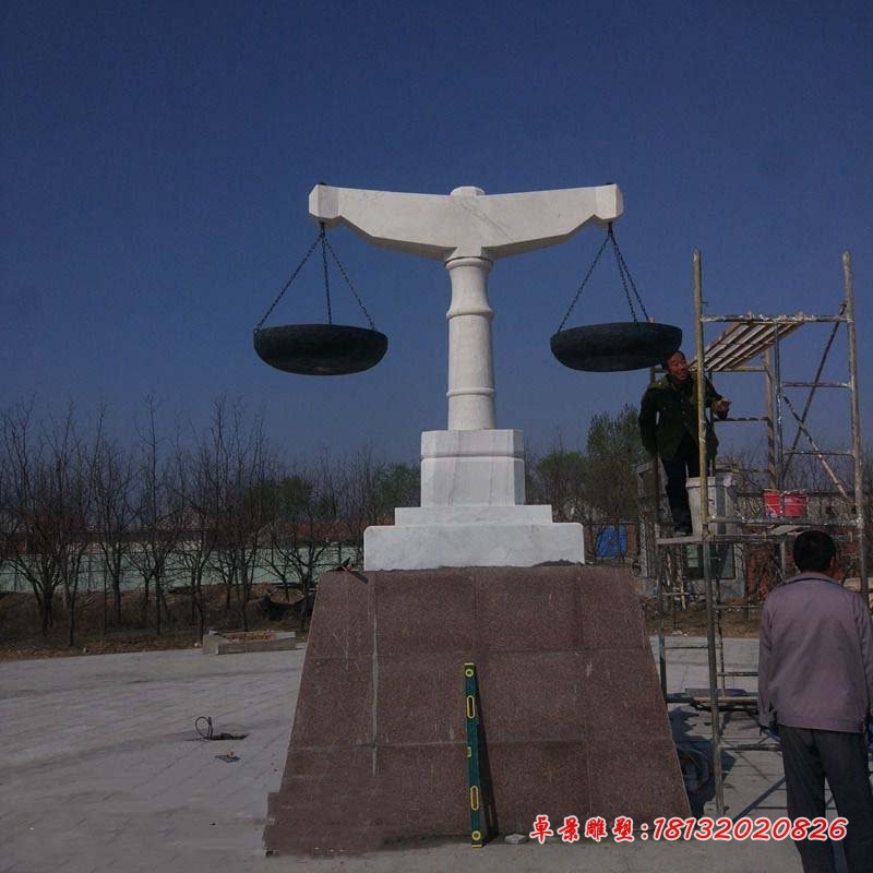 汉白玉天平石雕 公园景观石雕