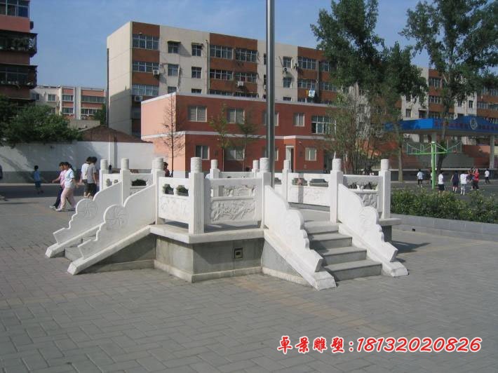 汉白玉校园升旗台 升旗台石雕
