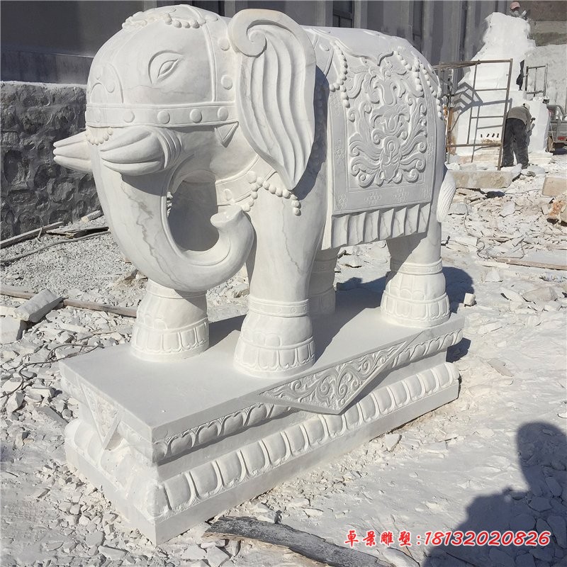 汉白玉招财大象动物石雕