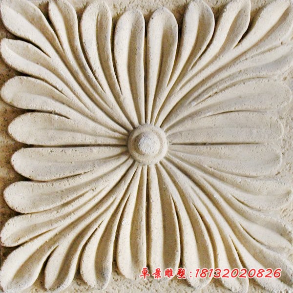 花朵石浮雕 墙壁景观石浮雕