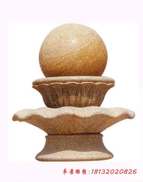 花岗石双层风水球石雕 公园风水球喷泉