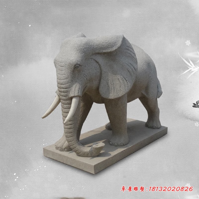 花岗岩大象雕塑门口大象石雕 