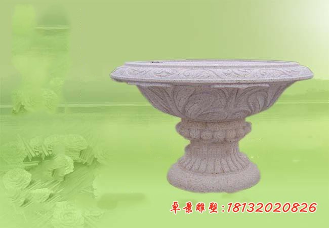 花岗岩花钵 公园花盆石雕