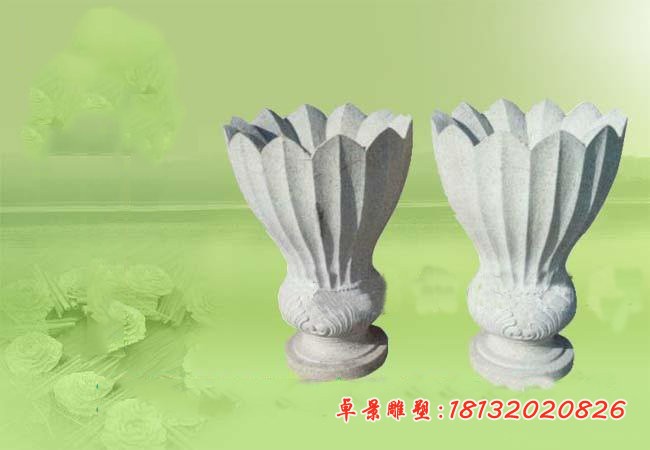 花岗岩花盆石雕 公园景观石雕